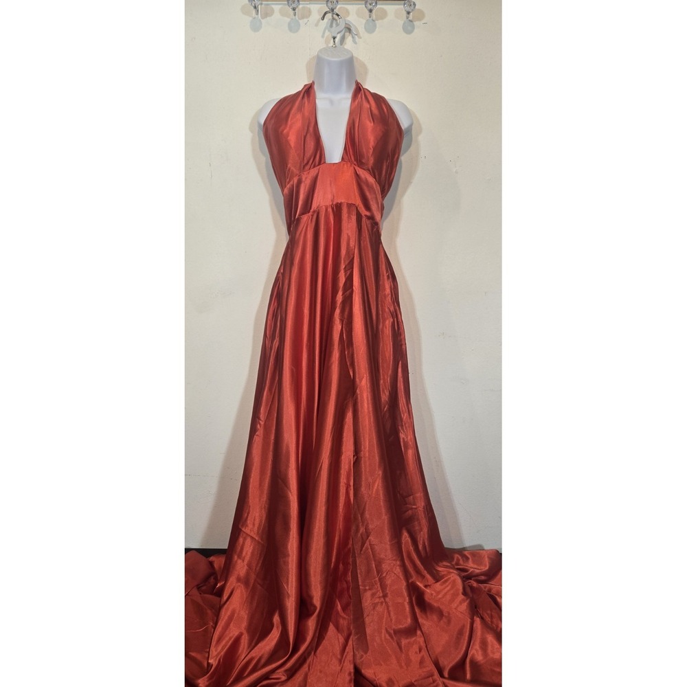 Unbranded Marilyn Monroe Style Red Halter Tie Dress Fit And Flare Size Small